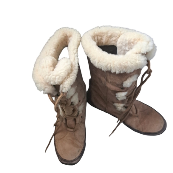 THE NORTH FACE Abby Apres snow winter boots shearling leather worn used 9.5 - Picture 4 of 16